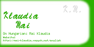 klaudia mai business card